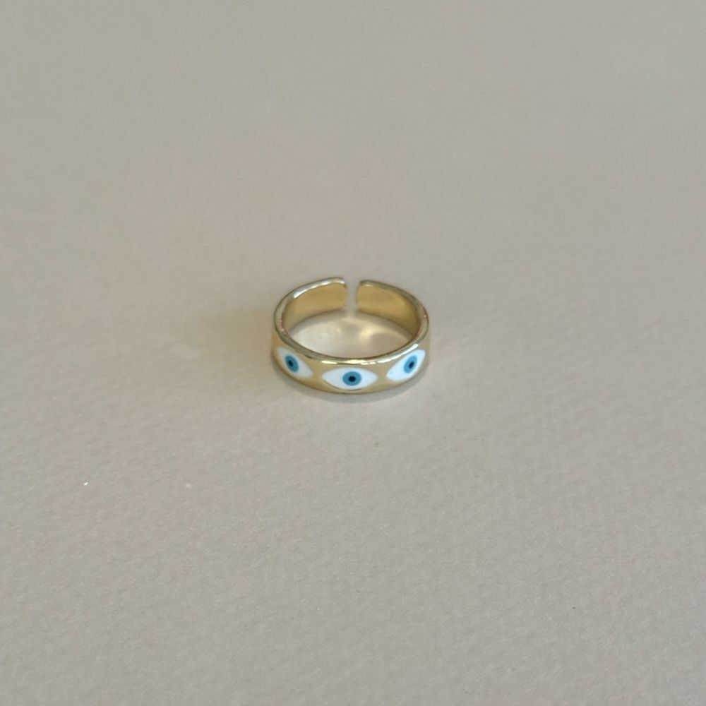 Anthropologie Gold and Blue Eye Ring